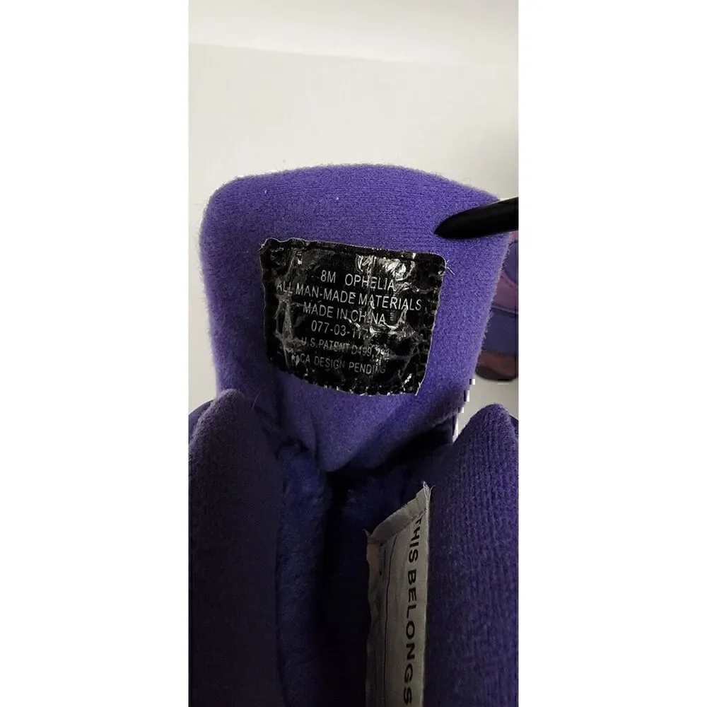 Girls Ophelia Purple Snow/Winter Boots 8  Insulated Nylon Vinyl Fleece Lining